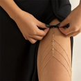 thumbnail image 1 of Cadena de muslo de perlas de imitación de playa sexy europea y americana cadena de cuerpo de borla geométrica femenina cadena de metal de diamantes de imitación anillo de pierna femenina, 1 of 5