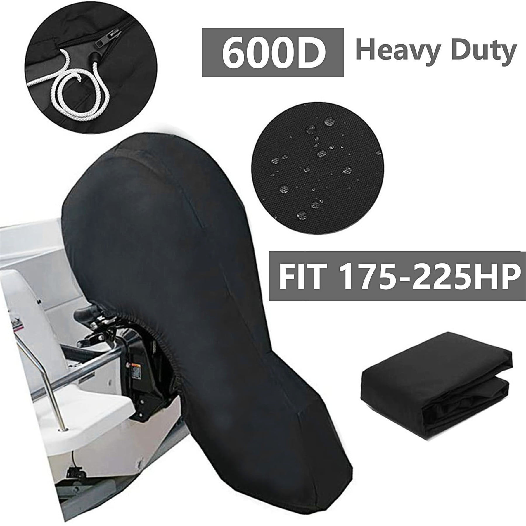 LABLT Boat Motor Covers Full Outboard Motor Cover with 600D Heavy Duty