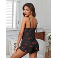 thumbnail image 5 of Ekouaer Womens Ribbed Knit Pajama Set Cami Camisole Tank Top and Shorts Lingerie Sleepwear, 5 of 6