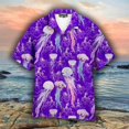 thumbnail image 3 of Camisas nuevas para hombre, camisa hawaiana de manga corta con estampado de medusas para hombre, camisetas para hombre con estampado 3D, ropa transpirable para vacaciones de verano para hombre, 3 of 5