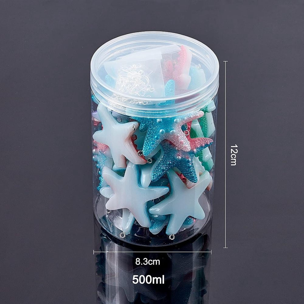 13 Pairs Earring Kits 26 Pcs Starfish Resin Pendants Dangle Earring Kits with Earring Hooks and Jump Rings for DIY Earrings