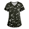 thumbnail image 1 of LSLJS Blouse de Mode pour Femmes à Manches Courtes Col en V Uniforme de Travail avec Poche, Blouses Médicales pour Femmes, 1 of 3
