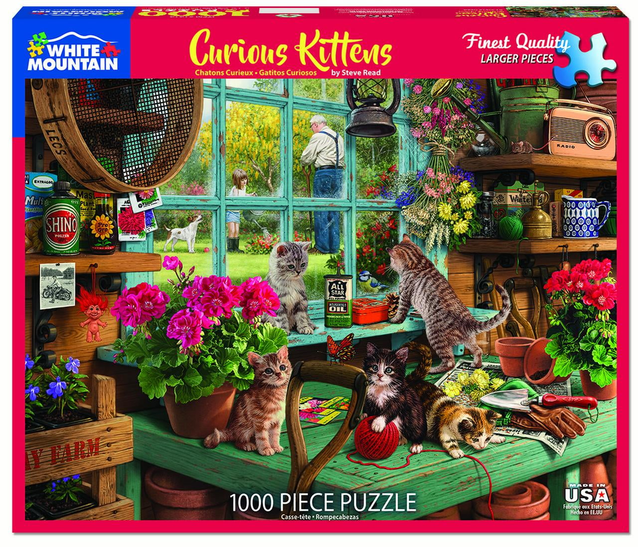 White Mountain Puzzles Curious Kittens 1000 Piece Jigsaw Puzzle
