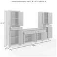 thumbnail image 2 of Crosley Furniture Tara 3PC Entertainment Center/Sideboard with Pantries in Gray, 2 of 16
