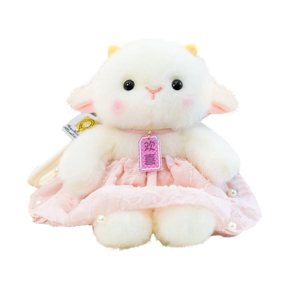 Plush Bear Stuffed Animals Toys, Cute Plushies for Kids, Soft Baby Dolls, Girls' Birthday Gifts, Adorable Plush Toys with Pink Ribbon and Bow, Ideal for Children's Room Decor