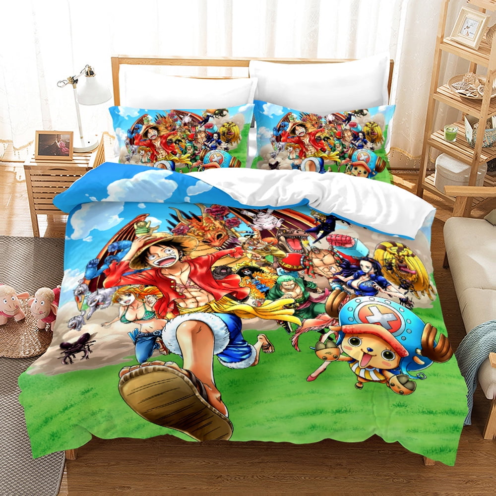 Anime One Piece Luffy Bedding Bed Set 3D Printed Comfy Cartoon Chopper ...