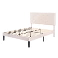 thumbnail image 5 of edx Upholstered Full Bed Frame with Height-Adjustable Headboard and Crystal Buckle Accents, Beige, 5 of 7
