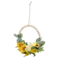 thumbnail image 6 of OUNONA Artificial Sunflower Wreath with Wood Beads and Leaves Farmhouse Door Hanging Decor for Indoor Outdoor, 6 of 8