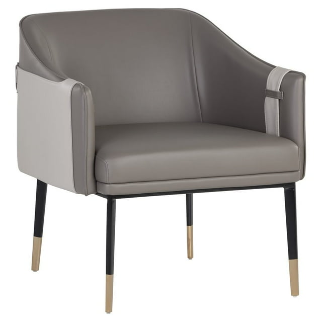 Sunpan Chaise Longue Carter 17.5" en Simili Cuir Moderne en Pierre Taupe/Napa