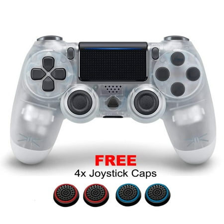 Wireless Controller Gamepad Control Game Joystick Compatible with P-4/Pro/Slim/PC - Crystal White