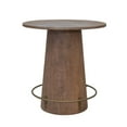 thumbnail image 4 of Benjara Kohl 39 Inch Bistro Table, Round Top, Mango Wood, Gold Iron Footrest, 4 of 5