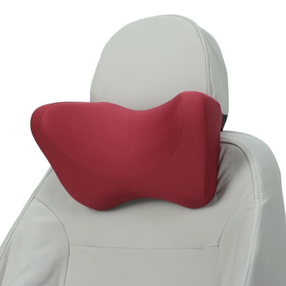 Almohada para reposacabezas Unique Bargains, ergonómica y cómoda, soporte de cuello, poliéster, espuma viscoelástica, ancho ajustable, color rojo vino, 1 pieza para viajar.