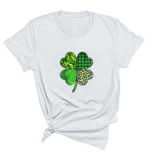 T-Shirt de la Saint-Patrick pour Femmes Mode Saint-Patrick Imprimé Col Rond Manches Courtes T-Shirt Décontracté Haut T-Shirts de la Saint-Patrick pour Femmes