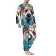 thumbnail image 2 of Sikiie Sea Swimming Corgi Mens Pajama Set, Soft Warm Long Sleeve Sleepwear, Cozy Button-Down Pjs for Men-X-Large, 2 of 7
