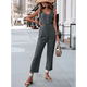 thumbnail image 5 of Elegantes de Verano para Mujer, Sin Mangas, con Cuello en U, Informales, de Pierna y Pantalones Largos 2025, Gris Oscuro, Talla M, 5 of 9