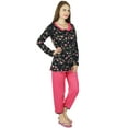 thumbnail image 3 of Bimba Women Chic Style Rayon Night Wear Pajama Set Full Sleeve Shirt with Pyjamas, 3 of 5