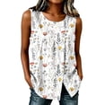 thumbnail image 2 of ClodeEU Women's Floral Print Sleeveless Tank Top, Round Neck Casual Flowy Blouse a-Multicolor,Women's Plus L, 2 of 6