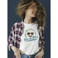 thumbnail image 2 of Ride the Wave - Surf Club Beach Vibes Retro Emoji Women's T-shirt, 2 of 4