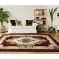 thumbnail image 5 of Porch & Den  Curry Hand-Carved Area Rug Burgundy 2'7" x 7'4" Runner 6' Runner Living Room,Entryway,Bedroom Beige,Burgundy Rectangle, 5 of 5