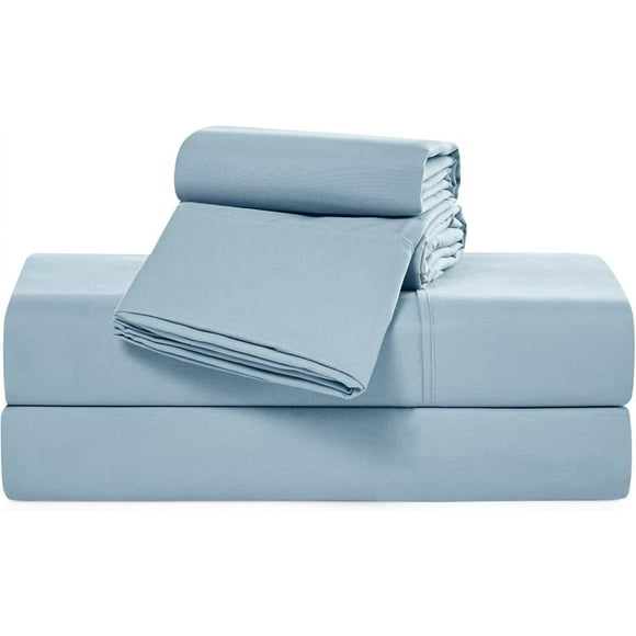 ERDS-Casual Living Twin XL Sheets Set 4 Piece Cooling Bed Sheets with 2 Envelope Pillowcases Soft Microfiber Deep Pocket Hypoallergenic Machine Washable Bedding Set for Dorm or Bunk, Twin XL, Light B