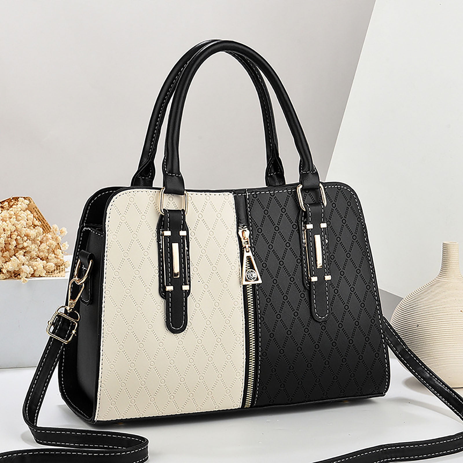 Women's Top Handle Handbags Classic Leather Satchel Purses for Women Ladies Work Tote Crossbody Shoulder Bag