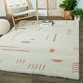 thumbnail image 5 of Carson Carrington Carson Shag Area Rug White/Pink 5'3" x 7' 5' x 8' Indoor Entryway, Kitchen, Bedroom Ivory, Cream, 5 of 5