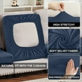 thumbnail image 3 of Sanmadrola Couch Covers Velvet Sofa Cushion Cover Stretch Machine Washable Universal Slipcover Furniture Protector for Couches Sectional Sofas, Aegean Blue, 3 of 9