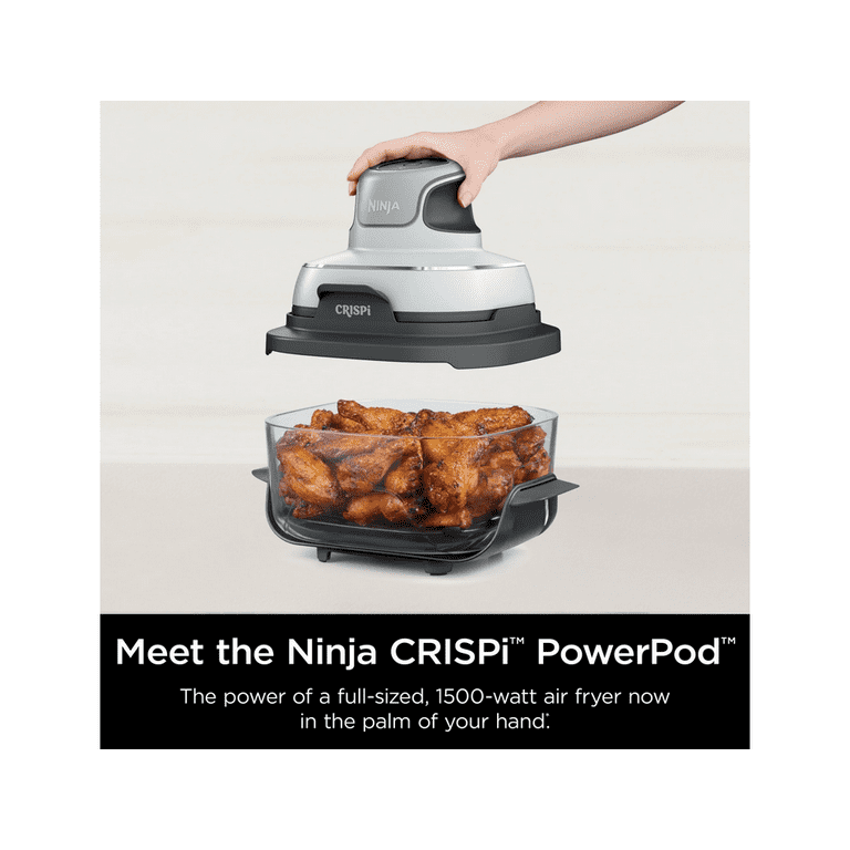 Restored Ninja Crispi Glass Air Fryer 4-Qt, 3-in-1, Air Fry