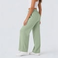 thumbnail image 4 of Jaunzuar Summer Pants for Women Straight Leg Elastic Waist Drawstring Pants Loose Versatile Casual Pants with Pockets XL, 4 of 6