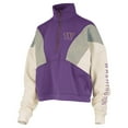 thumbnail image 2 of Women's Pressbox  Purple Washington Huskies Ferrara Color Block Quarter-Zip Sweatshirt, 2 of 3