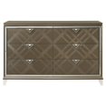 thumbnail image 3 of Dresser Storage Chest with 5 Drawers, Wood Dresser Chest with Acrylic Legs and Handles for Bedroom, Living Room & Hallway, Dark Champagne (66''L x 18''W x 42''H), 3 of 4