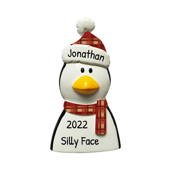 Ornaments by Elves Personalized Penguin with Scarf and Hat Christmas Tree Ornaments 2024 .25lbs