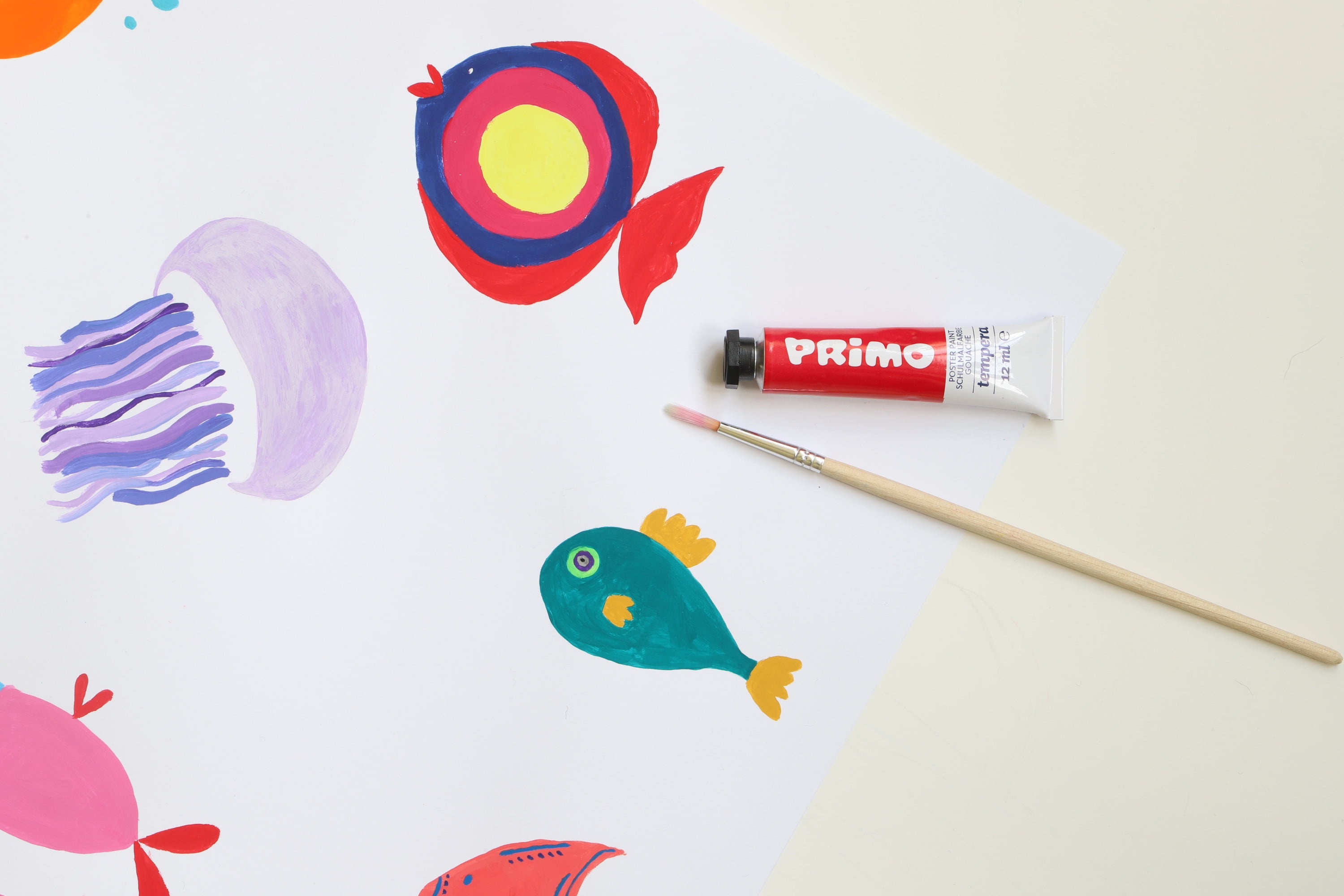 Morocolor PRIMO, Tempera para pintar maletín de 22 colores con paleta de  tapa y pinceles de tempera lavables para niños, colores de tempera tubo de  aluminio de 12 ml alta pigmentación Made