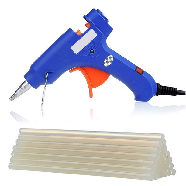 Pistolas de pegamento, mini pistola de pegamento caliente Kit de pistola de pegamento de fusión de alta temperatura con 25 barras de pegamento Gatillo flexible para proyectos de manualidades pequeños