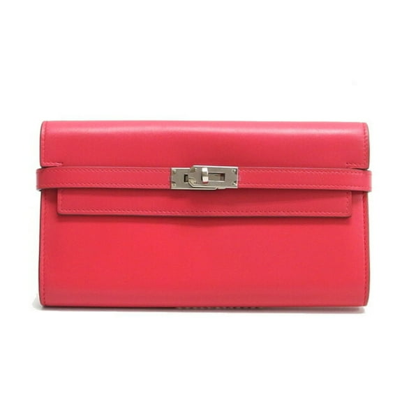 Pre-Owned Hermes Kelly Porte Valeur Flap Long Wallet Pink