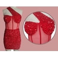 thumbnail image 5 of Minivestido Yanfoam con lentejuelas, sin mangas, sin mangas, color rojo, 5 of 5