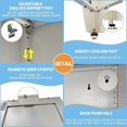 thumbnail image 5 of White Metal Kitchen Storage Cabinet, Kitchen Pantry Storage Cabinet with Doors and Shelves, Storage Cabinet with Adjustable Leveling Foot for Kitchen, Living Room and Dining Room. 61" H, 5 of 8