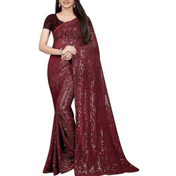 Accessorize Kingdom Pure Georgette sequence saree with unstiched blouse piece