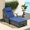 Gray white gradient, variant on Uforic Outdoor Rattan Chaise Lounge with Cushions, Built-In Storage, 353 Lbs Capacity, Gray and Navy