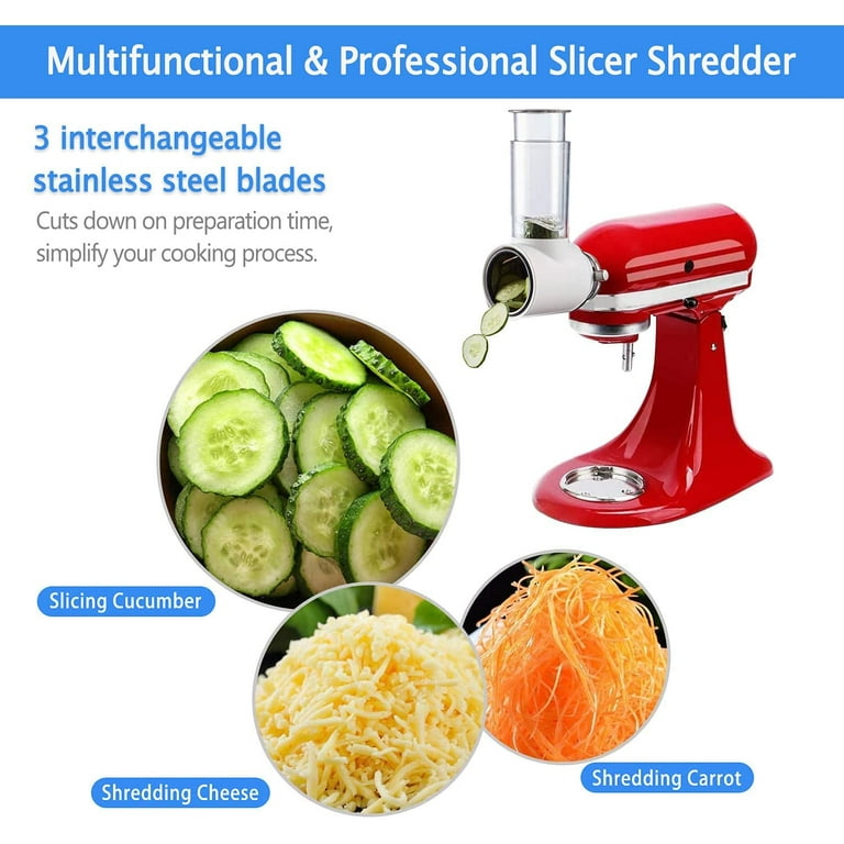 Slicer Shredder Attachment for Kitchenaid Stand Mixer,Cheese Grater 3 Blades