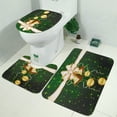 thumbnail image 6 of 4Pcs Green Christmas Bells Printing Bathroom Shower Curtain Set Toilet Cover Mat Bathroom Non-Slip Mat Rug Kit Home Hotel Bath Accessories, 6 of 7