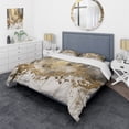 thumbnail image 1 of Designart "Contemporary Golden Drip" Abstract Bedding Covert Set - Modern White Bed Set With 1 Shams, 1 of 6