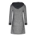 thumbnail image 5 of Brilliant Sweatshirt Dresses Women Plus Zip Collar with Pockets 2024 Women Winter Casual V-Neck Long Sleeve Button Long Dress Gray S, 5 of 6