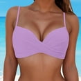 thumbnail image 2 of MSJUHEG Knot Twist,Bandeau Bikini Top,Plus Size Swim Top,Cut Out,Push Up Bikini Top,Tankini Tops,Bikini Tops for Women Purple L, 2 of 5