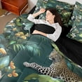thumbnail image 4 of Feelyou 3D Wildlife Cheetah Twin Bedding Sets 7-Piece for Teens, Woodland Animal Leopard Bedding Comforter Set, Plant Botanical Reversible Sheet Sets, Lightweight Room Decor, 4 of 8