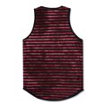 thumbnail image 2 of Allsense x Victorious Men's Striped Tank Top Curved Hem Sleeveless Muscle Shirt, Burgundy, Small, 2 of 2