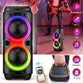 thumbnail image 4 of Dual 4Inch Portable Bluetooth Speaker Dual Speakers Party Stereo Subwoofer RGB Lights HiFi Stereo Heavy Bass with TWS Function, 4 of 11