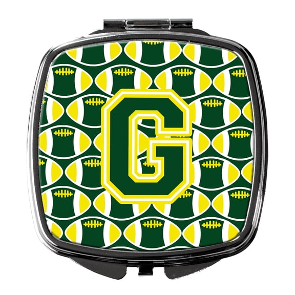 Letter G Football Green and Yellow Compact Mirror CJ1075-GSCM