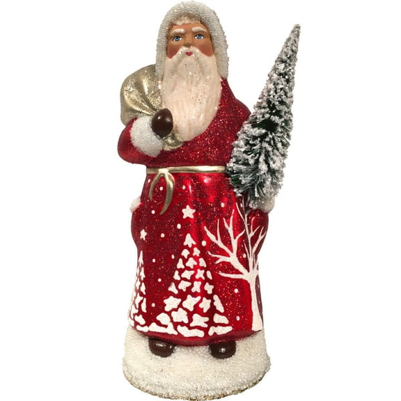 Alexander Taron 8.25" Santa Red Beaded Schaller Paper Mache Christmas Candy Container