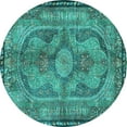 thumbnail image 1 of Ahgly Company Indoor Round Medallion Turquoise Blue Traditional Area Rugs, 6' Round, 1 of 4